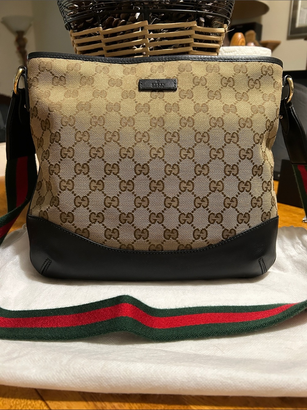 Gucci Beige GG Sherry-line Canvas Bag
